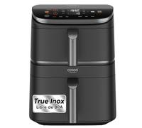 Cosori Turbo Tower Freidora de Aire Grande 10,8 Litro-True Metal-Ahorra de Espacio-2630W y Más Rápida-Vertical Doble Cesta Air Fryer-6 Funciones-Nutrición Equilibrada-Máx 12 Personas-Limpiable