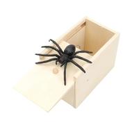 COSORO Araña Broma Caja,Hecha a Mano Travesura Caja Araña Falsa de Madera,Sorpresa Asustar Salto Juguetes para Halloween y Fools' Day Regalos,Creativo Juegos de Fiesta para Niños y Adultos
