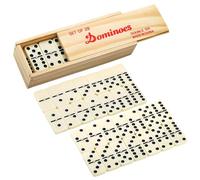 COSORO Dominó Clásico Doble Seis,Set 28 Piezas de Dominó en Caja de Madera,Regalo de Juego Estilo Retro para Navidad,Niños, Reuniones Familiares, Viajes y Fiestas