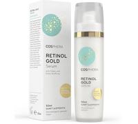COSPHERA Serum de retinol para la cara - Cuidado facial con vitamina A, ácido hialurónico, niacinamida y extracto de regaliz 50 ml - Hidratante antiedad antiarrugas para rostro y cuello - vegano