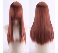 cosplay anime wig high temperature silk rose net colorful 60CM thickening long straight hair color:ZF60-2 thickening