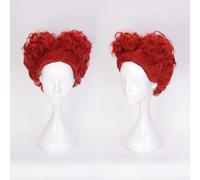 COSPLAY CABLA ALIME Alicia en el país de las maravillas The Red Queen Cosplay Mujeres Mujeres cortas Cabello sintético resistente al calor Cabalas rizadas Alicia en el país de las maravillas