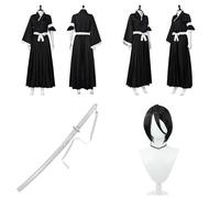 Cosplay Costume For Kuchiki Rukia,Women Men Uniform With Accessories,Cosplay Replica Prop Wig Shoes Full Set, Halloween Carnival Party Suit