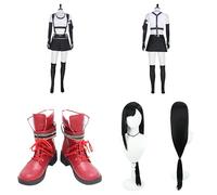 Cosplay Costume For Tifa FF7,Women Men Uniform With Accessories,Cosplay Replica Prop Wig Shoes Full Set, Halloween Carnival Party Suit