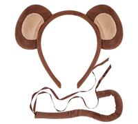 Cosplay De Animales Con Orejas - Conjunto De Disfraces De Mono De Halloween | Disfraz MONKEY ABBINA DE LA CASA DE INCESADA ANIMAL | Cartoon Monkey Head Bash Tail And Wow Tie Halloween Dress Up Disfraz