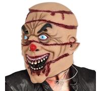 Cosplay Face Cover, Dress Up Masque with Blood, 7.87x7.87x11.81 inches, Unisex Latex Headgear, Costume Accessory, Theatrical Prop for Halloween Masquerade Performance Role Play Parties