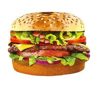 Cosplay Hamburger Costume - Funny Adult Food Outfit, Halloween Hamburger Costume for Men and Women, Food-Themed Cosplay Outfit for Party, Carnival, Stage Performance and Festival Events