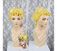 Cosplay Jojo'S Bizarre Adventure Giorno Giovanna Peluca dorada Cosplay Estilo de cabello Halloween Juego de roles Giogio