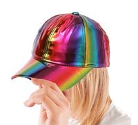 Cosplay Replicas Shining Holographics Caps - Reflective Fashion Cap, Colorful Holographic Snapback, Eye-Catching Streetwear Hat | Unique Accessory For Glastonbury, Music Festivals, Dance, Club, P