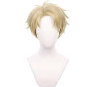 Cosplay SPY FAMILY Loid Forger peluca dorada para hombres peluca corta Halloween Anime Fiesta Peluca
