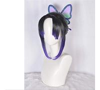 Cosplay Wig Anime Demon Slayer Kimetsu no Yaiba Kochou Shinobu Kochou Kanae Tsuyuri Kanawo Cosplay Wig Headwear Cos Props Accessories Wig and Butterfly