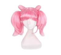 Cosplay Wig Anime Sailor Moon Chibiusa Peluca Rosa Cosplay Disfraz Sailor Chibi Pelo sintético Resistente al Calor Mujeres Fiesta Cosplay Pelucas 2