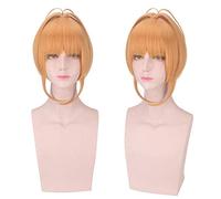 Cosplay Wig Cardcaptor Sakura Clear Card Sakura Kinomoto Wig Cosplay Tarjeta de vestuario Mujeres Mujeres Amarillo Cabello sintético resistente Cardcaptor Sakura