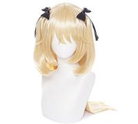 Cosplay Wig Cosplay Perücke für Spiel Genshin Impact Long Straight mit Hörnern Kunsthaarperücken mit kostenloser Perückenkappe