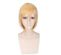 Cosplay Wig For Anime Attack on Titan Cosplay Armin Arlert Wig Role Playing Wigs Halloween Cosplay Short Yellow Gold Hair