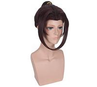 Cosplay Wig For Arena Of Valor 5v5 Dark Brown With Ponytail Hair Anime Comic Con Carnival Halloween Party Role Play Wigs