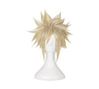 Cosplay Wig Juego de rol for Final Fantasy VII 7 Cloud Strife, Pelucas de Cosplay, Pelo sintético Corto de Lino Rubio Resistente al Calor