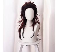 Cosplay Wig Kanroji Mitsuri Pelucas for Demon Slayer Kimetsu no Yaiba Personajes Verde y Rosa Lolita Anime Cosplay Pelucas con Gorra (Color : Long Tanjiro Kamado)