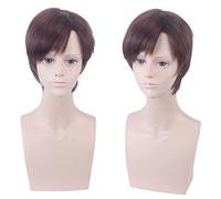 Cosplay Wig Men's Short Brown Hair Heat Resistant Role Play Unisex For Halloween Party