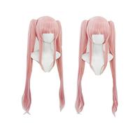 Cosplay Wig Peluca de anime Azur Lane Cosplay Perseus Peluca, 2 colas de caballo Peluca rosa larga, Disfraz Peluca de Halloween, for Halloween, Fiesta de disfraces, Espectáculo de anime, Evento de cos