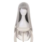 Cosplay Wig Peluca de anime Blend S Cosplay Hideri Kanzaki Peluca, Peluca plateada larga y recta, Peluca de Halloween for disfraces, for Halloween, Fiesta de disfraces, Espectáculo de anime, Evento de