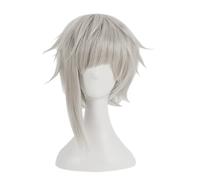 Cosplay Wig Peluca de anime Bungo Stray Dogs Cosplay Nakajima Atsushi Peluca, Peluca gris corta, Disfraz Peluca de Halloween, for Halloween, Fiesta de disfraces, Espectáculo de anime, Evento de cospla