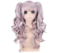 Cosplay Wig Peluca de anime Charlotte Cosplay Tomori Nao Peluca, 2 colas de caballo Peluca rizada larga, Disfraz Peluca de Halloween, for Halloween, Fiesta de disfraces, Espectáculo de anime, Evento d
