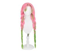Cosplay Wig Peluca de anime Demon Slayer Kimetsu no Yaiba Cosplay Kanroji Mitsuri Peluca, Peluca larga rosa y verde, Disfraz Peluca de Halloween, for Halloween, Fiesta de disfraces, Espectáculo de ani