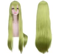 Cosplay Wig Peluca de anime Fate Cosplay Enkidu Peluca, Peluca larga y recta verde, Disfraz Peluca de Halloween, for Halloween, Fiesta de disfraces, Espectáculo de anime, Evento de cosplay, Conciertos