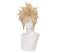 Cosplay Wig Peluca de anime Final Fantasy VII Cosplay Cloud Strife Peluca, Peluca rubia, Disfraz Peluca de Halloween, for Halloween, Fiesta de disfraces, Espectáculo de anime, Evento de cosplay, Conci