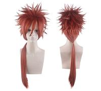 Cosplay Wig Peluca de anime Final Fantasy VII Cosplay Reno Peluca, Peluca roja de cola de caballo larga, Peluca de disfraz de Halloween, for Halloween, Fiesta de disfraces, Espectáculo de anime, Event
