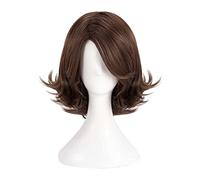 Cosplay Wig Peluca de anime Final Fantasy X Cosplay Yuna Peluca, Peluca rizada corta marrón, Disfraz Peluca de Halloween, for Halloween, Fiesta de disfraces, Espectáculo de anime, Evento de cosplay, C