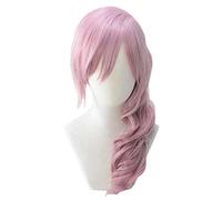 Cosplay Wig Peluca de anime Final Fantasy XIII Cosplay Lightning Wig, Pink Long Curly Wig, Disfraz de Halloween Wig, for Halloween, Fiesta de disfraces, Espectáculo de anime, Evento de cosplay, Concie