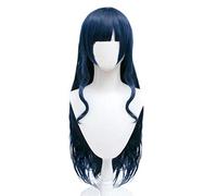 Cosplay Wig Peluca de anime Final Fantasy XIV Cosplay Gaia Peluca, Peluca azul rizada larga, Disfraz Peluca de Halloween, for Halloween, Fiesta de disfraces, Espectáculo de anime, Evento de cosplay, C