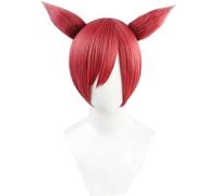 Cosplay Wig Peluca de anime Final Fantasy XIV Cosplay G'raha Tia Peluca, con oreja Peluca roja corta, Disfraz Peluca de Halloween, for Halloween, Fiesta de disfraces, Espectáculo de anime, Evento de c