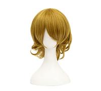 Cosplay Wig Peluca de anime Final Fantasy XV Cosplay Cindy Aurum Peluca, Peluca corta y rizada, Disfraz Peluca de Halloween, for Halloween, Fiesta de disfraces, Espectáculo de anime, Evento de cosplay