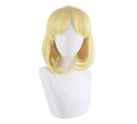 Cosplay Wig Peluca de anime for peluca de cosplay de Maria Campbell, peluca de Bob corta amarilla, peluca de Halloween for disfraz, for Halloween, fiesta de disfraces, espectáculo de anime, evento de