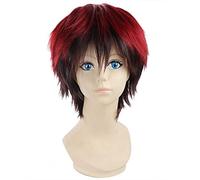 Cosplay Wig Peluca de anime Kuroko no Basuke Cosplay Kagami Taiga Peluca, Peluca corta negra mezclada roja, Peluca de Halloween for disfraces, for Halloween, Fiesta de disfraces, Espectáculo de anime,
