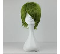 Cosplay Wig Peluca de anime Kuroko no Basuke Cosplay Midorima Shintaro Peluca, Peluca verde corta, Disfraz Peluca de Halloween, for Halloween, Fiesta de disfraces, Espectáculo de anime, Evento de cosp