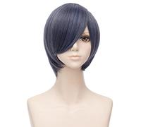 Cosplay Wig Peluca de anime Kuroshitsuji Cosplay Ciel Phantomhive Peluca, Peluca de mezcla azul gris, Peluca de disfraz de Halloween, for Halloween, Fiesta de disfraces, Espectáculo de anime, Evento d