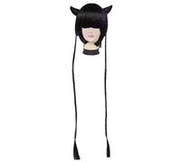 Cosplay Wig Peluca de anime Kuroshitsuji Cosplay Ran-Mao Peluca, Peluca negra de trenza larga, Peluca de disfraz de Halloween, for Halloween, Fiesta de disfraces, Espectáculo de anime, Evento de cospl