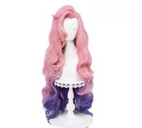 Cosplay Wig Peluca de anime LOL Cosplay KDA Seraphine Peluca, Peluca rizada larga degradada, Disfraz Peluca de Halloween, for Halloween, Fiesta de disfraces, Espectáculo de anime, Evento de cosplay, C