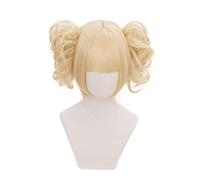 Cosplay Wig Peluca de anime My Hero Academia Cosplay Himiko Toga Peluca, Peluca rubia corta, Disfraz Peluca de Halloween, for Halloween, Fiesta de disfraces, Espectáculo de anime, Evento de cosplay, C