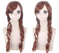 Cosplay Wig Peluca de anime Peluca de princesa Anna, Peluca marrón, Peluca de disfraz de Halloween, for Halloween, Fiesta de disfraces, Espectáculo de anime, Evento de cosplay, Conciertos (Tamaño: Est