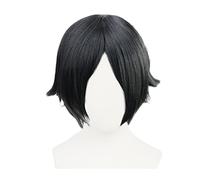 Cosplay Wig Peluca de anime Período azul Cosplay Takahashi Yotasuke Peluca, Peluca negra corta, Disfraz Peluca de Halloween, for Halloween, Fiesta de disfraces, Espectáculo de anime, Evento de cosplay