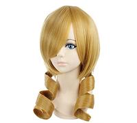 Cosplay Wig Peluca de anime Puella Magi Madoka Magica Cosplay Mami Tomoe Peluca, Peluca rizada rubia, Disfraz Peluca de Halloween, for Halloween, Fiesta de disfraces, Espectáculo de anime, Evento de c