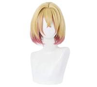 Cosplay Wig Peluca de anime Rent-A-Girlfriend Cosplay Mami Nanami Peluca, Peluca corta rosa degradado amarillo, Peluca de Halloween, for Halloween, Fiesta de disfraces, Espectáculo de anime, Evento de