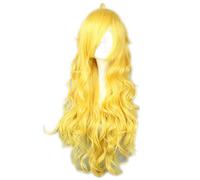 Cosplay Wig Peluca de anime RWBY Cosplay Yang Xiao Peluca larga, Peluca amarilla rizada larga, Disfraz Peluca de Halloween, for Halloween, Fiesta de disfraces, Espectáculo de anime, Evento de cosplay,