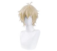 Cosplay Wig Peluca de anime Seraph of the End Cosplay Mikaela Hyakuya Peluca, Peluca rubia corta, Disfraz Peluca de Halloween, for Halloween, Fiesta de disfraces, Espectáculo de anime, Evento de cospl