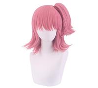 Cosplay Wig ¡Peluca de Anime Shugo Chara!Peluca de Cosplay Amu Hinamori, peluca rosa de cola de caballo corta, peluca de disfraz de Halloween, for Halloween, fiesta de disfraces, espectáculo de Anime,